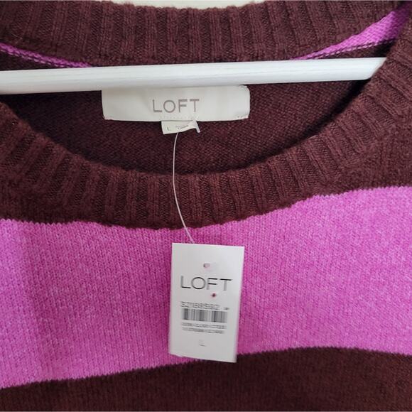 LOFT Striped Oversized Sweater Dress Large Fall - Picture 4 of 7